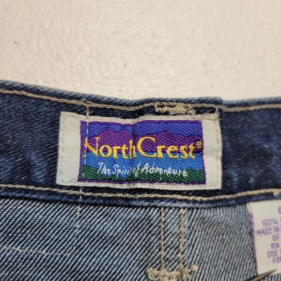 North Crest 90s Vintage Pink Floral Embroidered Denim Women's Blue Jean Shorts - Picture 7 of 15